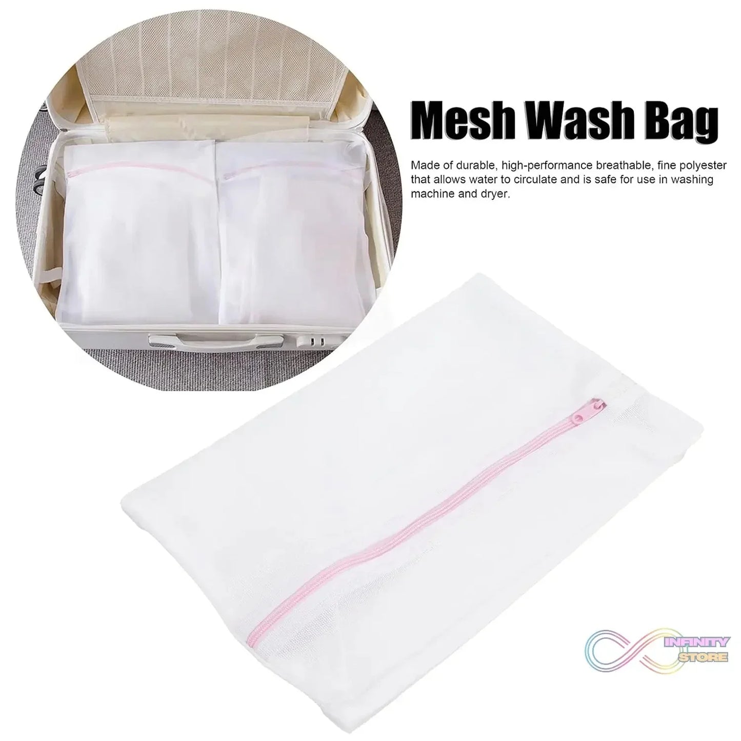 Reusable and Durable Zip Mesh Laundry Bag 3 Different Size (3 Pcs Set) - infinityexculsivestore.com