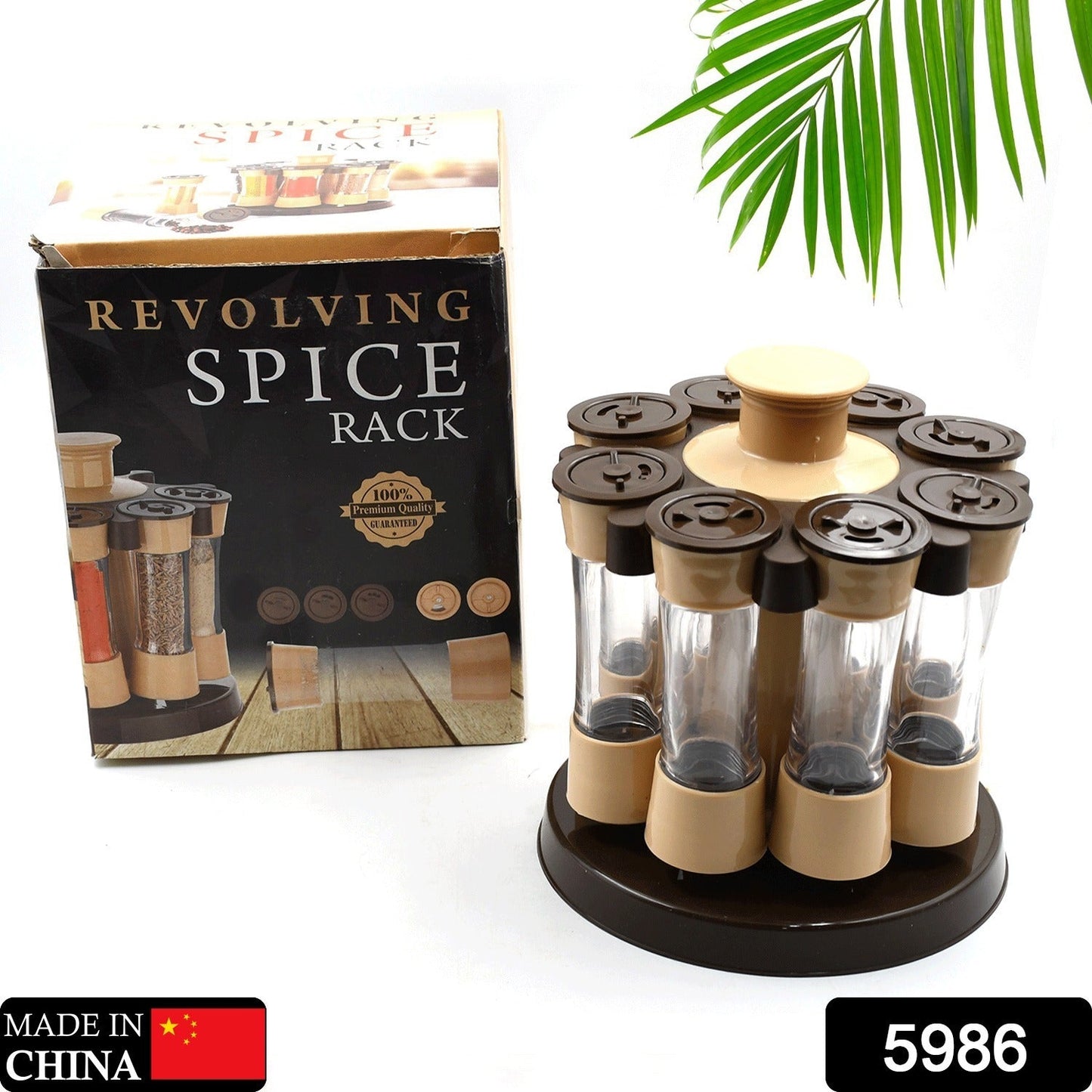 Revolving Spice Rack, 8 Spice jars with 120 ml, Condiment Set - infinityexculsivestore.com