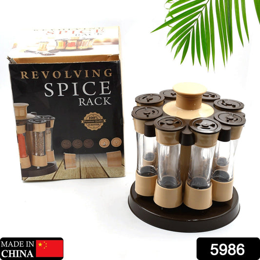 Revolving Spice Rack, 8 Spice jars with 120 ml, Condiment Set - infinityexculsivestore.com