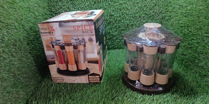 Revolving Spice Rack, 8 Spice jars with 120 ml, Condiment Set - infinityexculsivestore.com