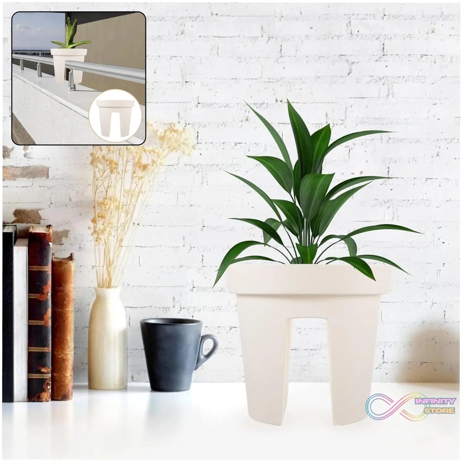 Riding Pot Bling Decor Creative Flowerpot Balcony Flower Pot Holder (1 Pc / MOQ : - 2 Pc) - infinityexculsivestore.com