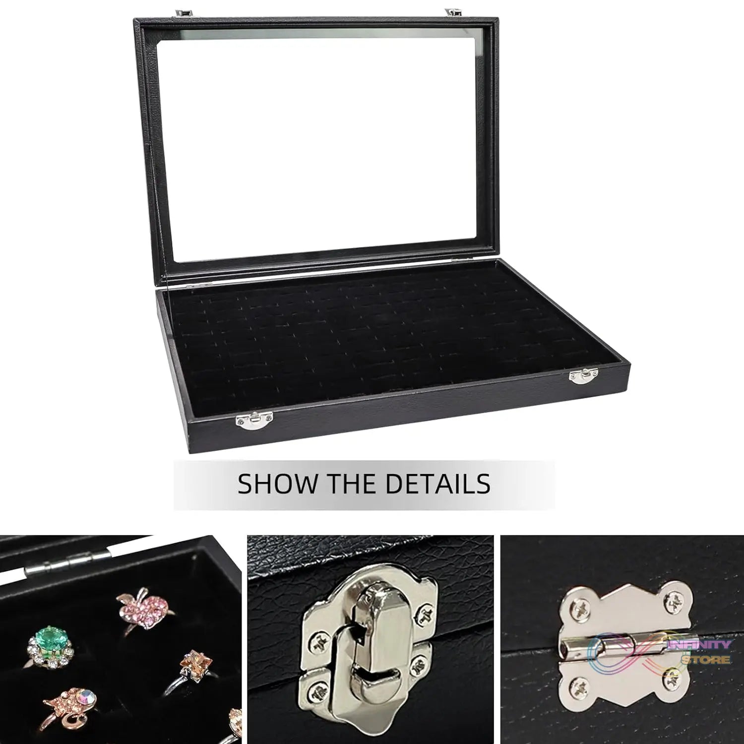 Ring Holder Organizer Box, Jewelry Ring Display Case (35x24 CM) - infinityexculsivestore.com