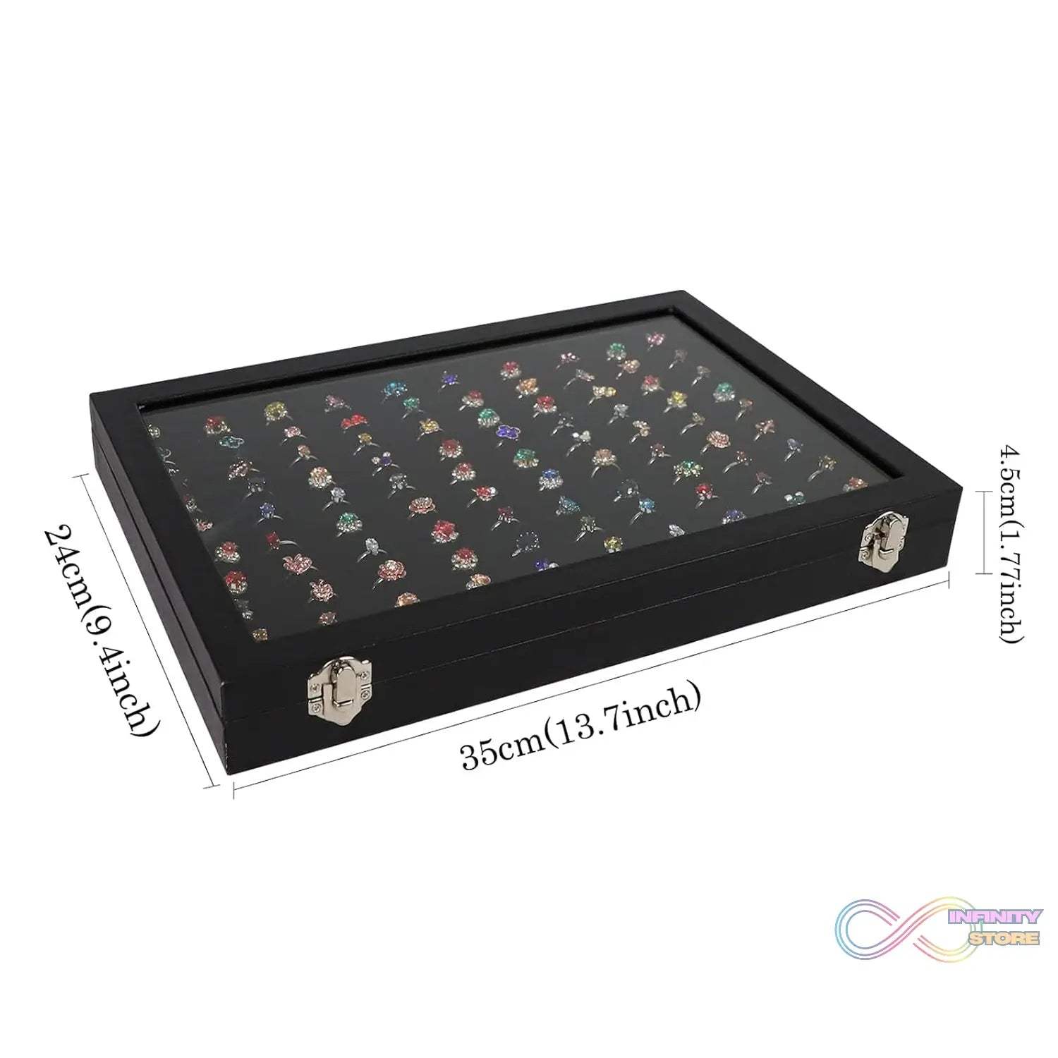 Ring Holder Organizer Box, Jewelry Ring Display Case (35x24 CM) - infinityexculsivestore.com