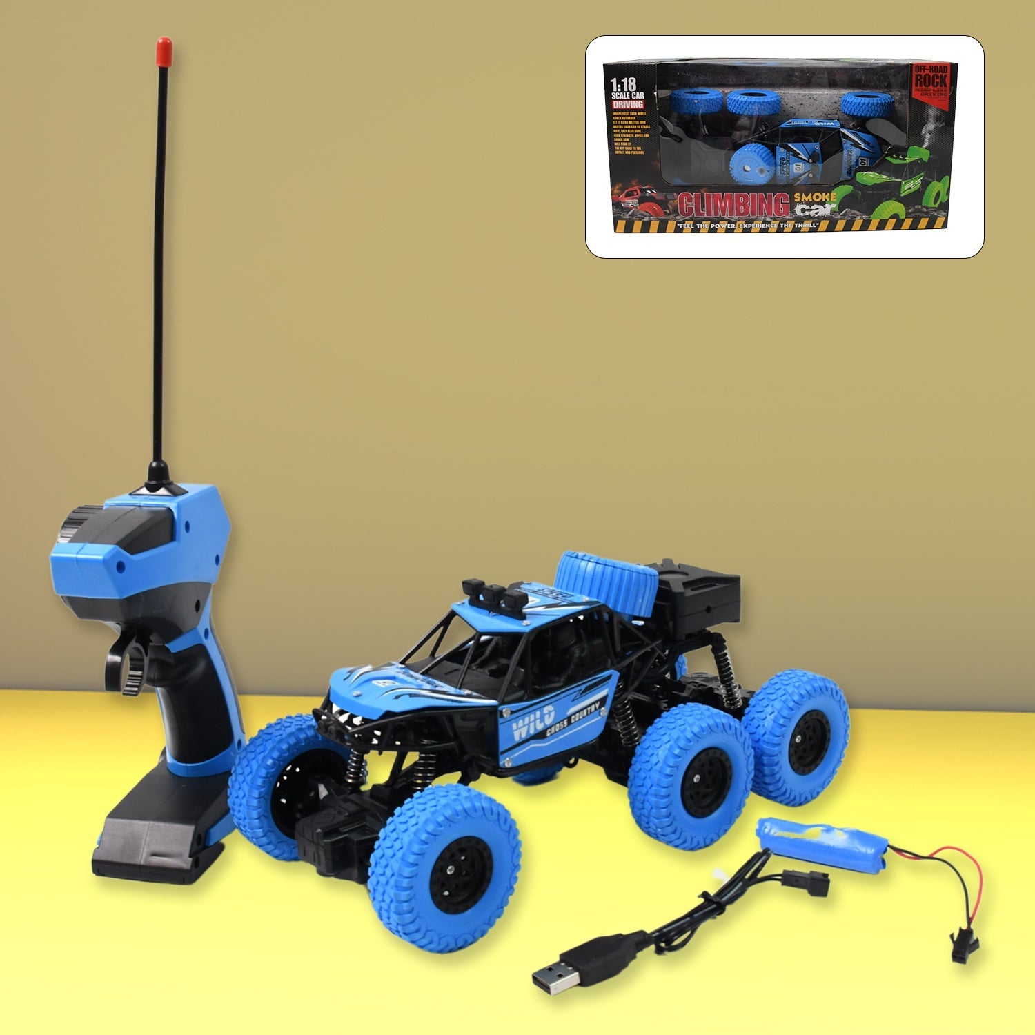 Rock Climber Car, 8 Wheels Climbing Car (1 Pc / Remote Battery Not Included) - infinityexculsivestore.com