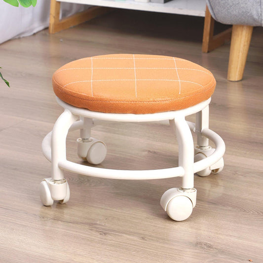 Roller Seat Stool Low Height Rolling Stool Multifunctional Small Household Movable Mini Stool Pulley Wheel Stool for Garage Home Library (1 Pc) - infinityexculsivestore.com