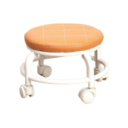 Roller Seat Stool Low Height Rolling Stool Multifunctional Small Household Movable Mini Stool Pulley Wheel Stool for Garage Home Library (1 Pc) - infinityexculsivestore.com