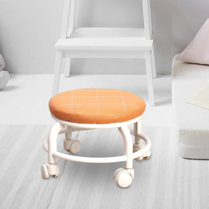 Roller Seat Stool Low Height Rolling Stool Multifunctional Small Household Movable Mini Stool Pulley Wheel Stool for Garage Home Library (1 Pc) - infinityexculsivestore.com