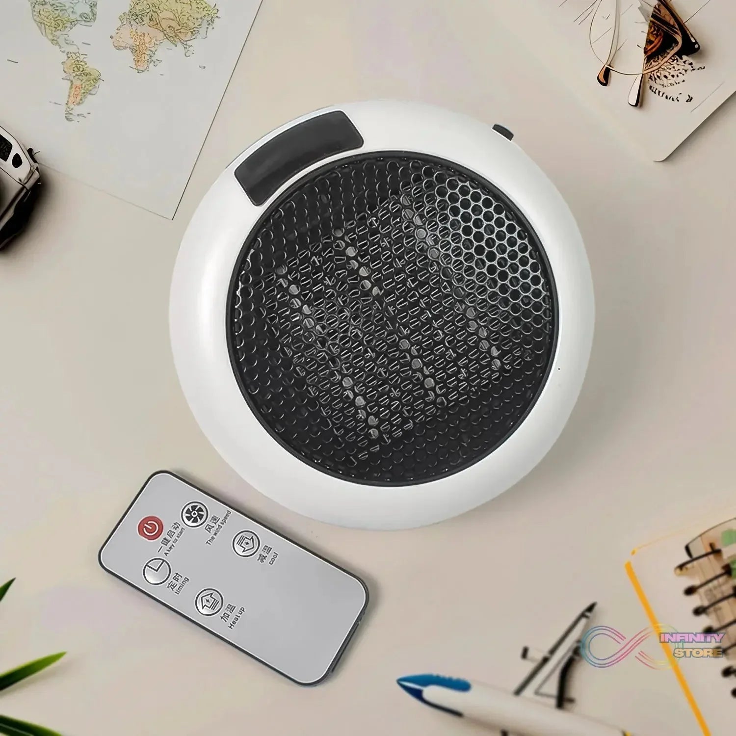 Room Heater LED Screen Portable Wall Heater (1500W / 1 Pc / With Remote) - infinityexculsivestore.com