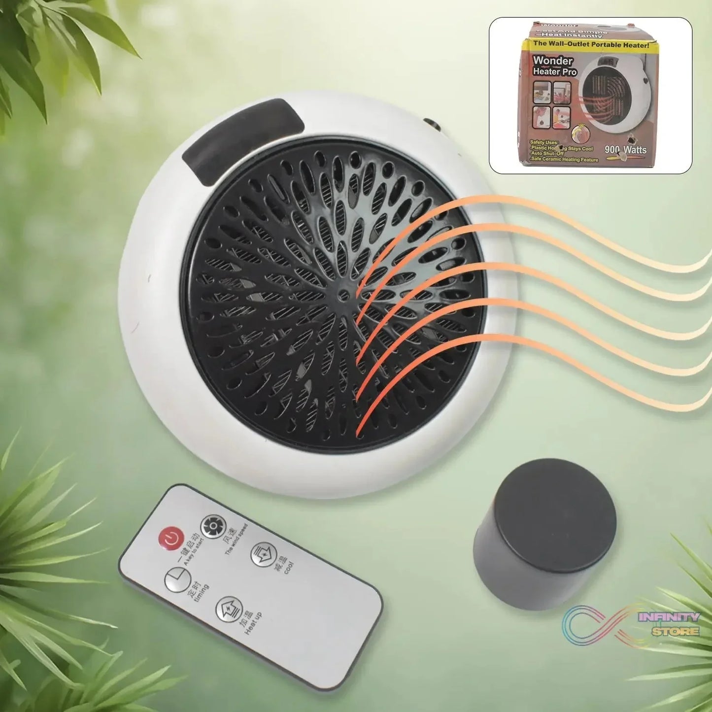 Room Heater LED Screen Portable Wall Heater (900W / 1 Pc / With Remote) - infinityexculsivestore.com