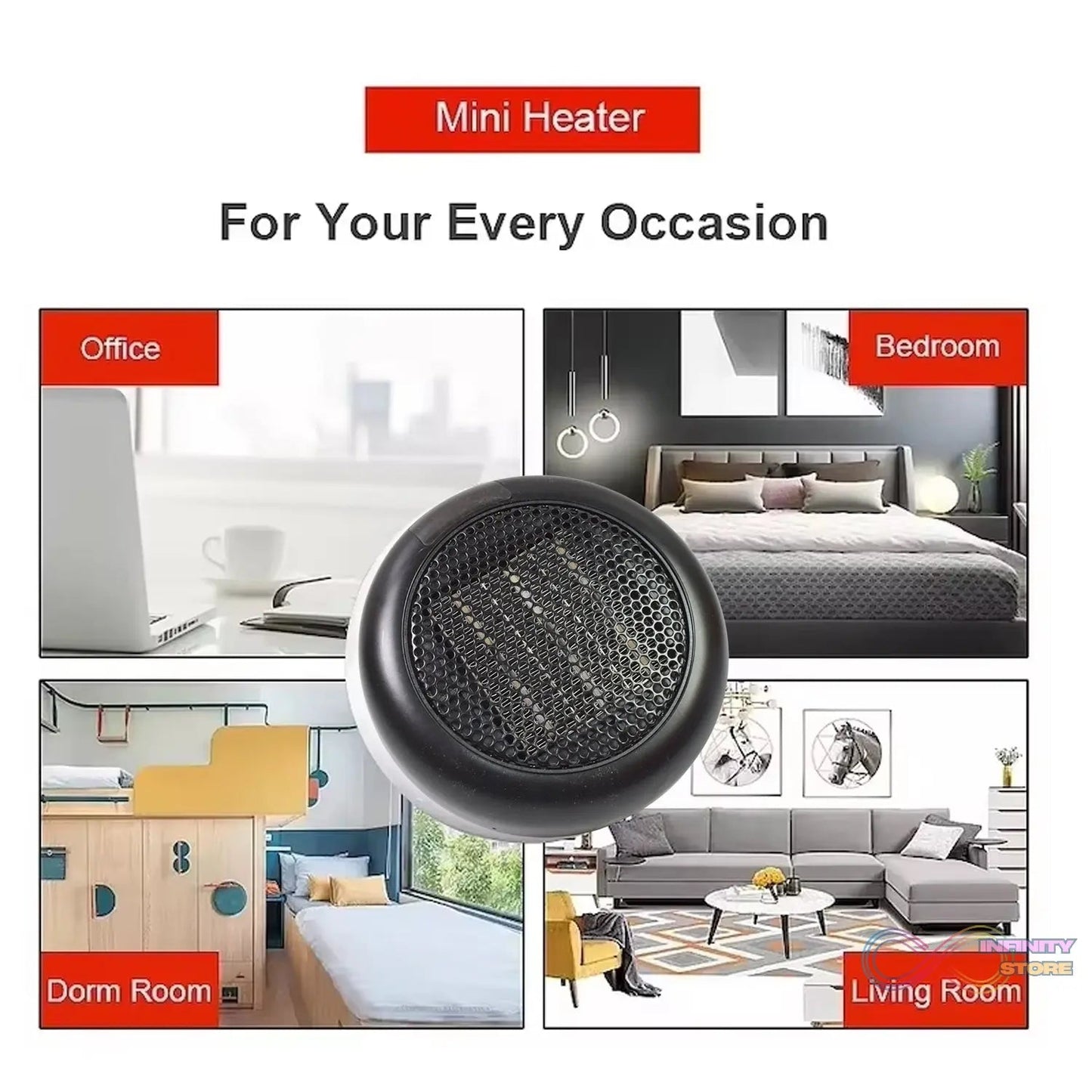 Room Heater for Home, Office, Camper LED Screen Portable Wall Heater (1000W / 1 Pc) - infinityexculsivestore.com