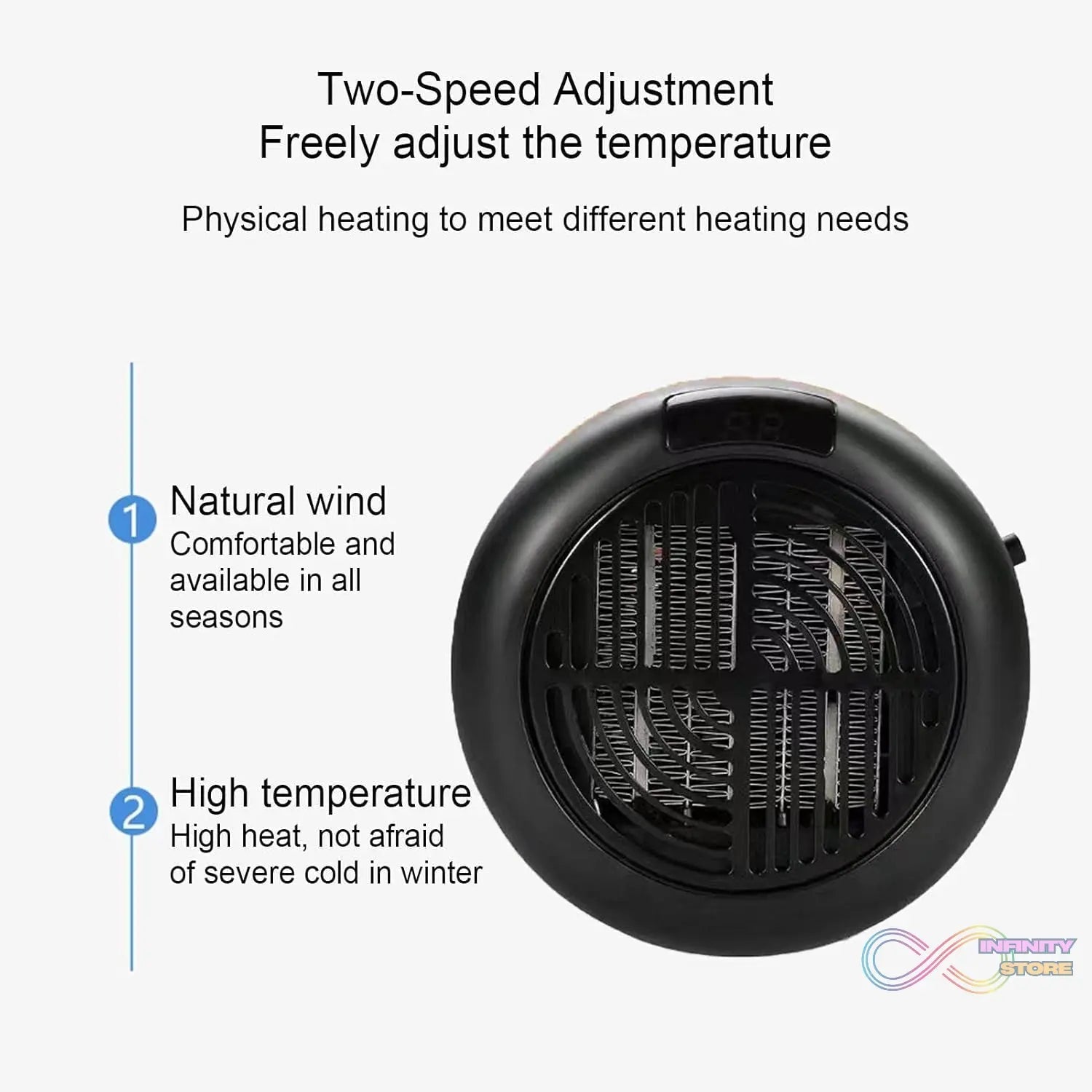 Room Heater for Home, Office, Camper LED Screen Portable Wall Heater (900W / 1 Pc) - infinityexculsivestore.com