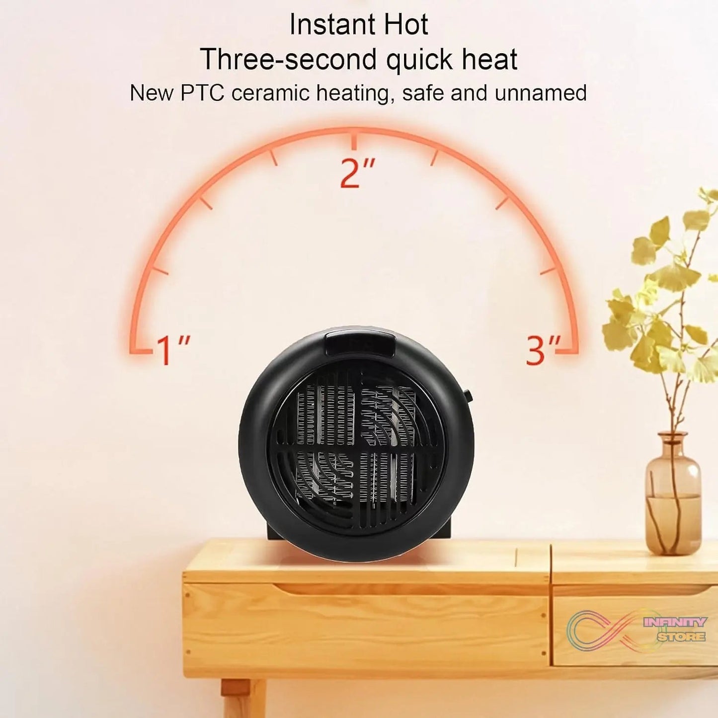 Room Heater for Home, Office, Camper LED Screen Portable Wall Heater (900W / 1 Pc) - infinityexculsivestore.com