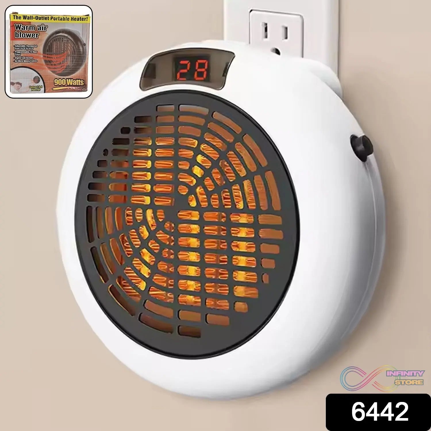 Room Heater for Home, Office, Camper LED Screen Portable Wall Heater (900W / 1 Pc) - infinityexculsivestore.com