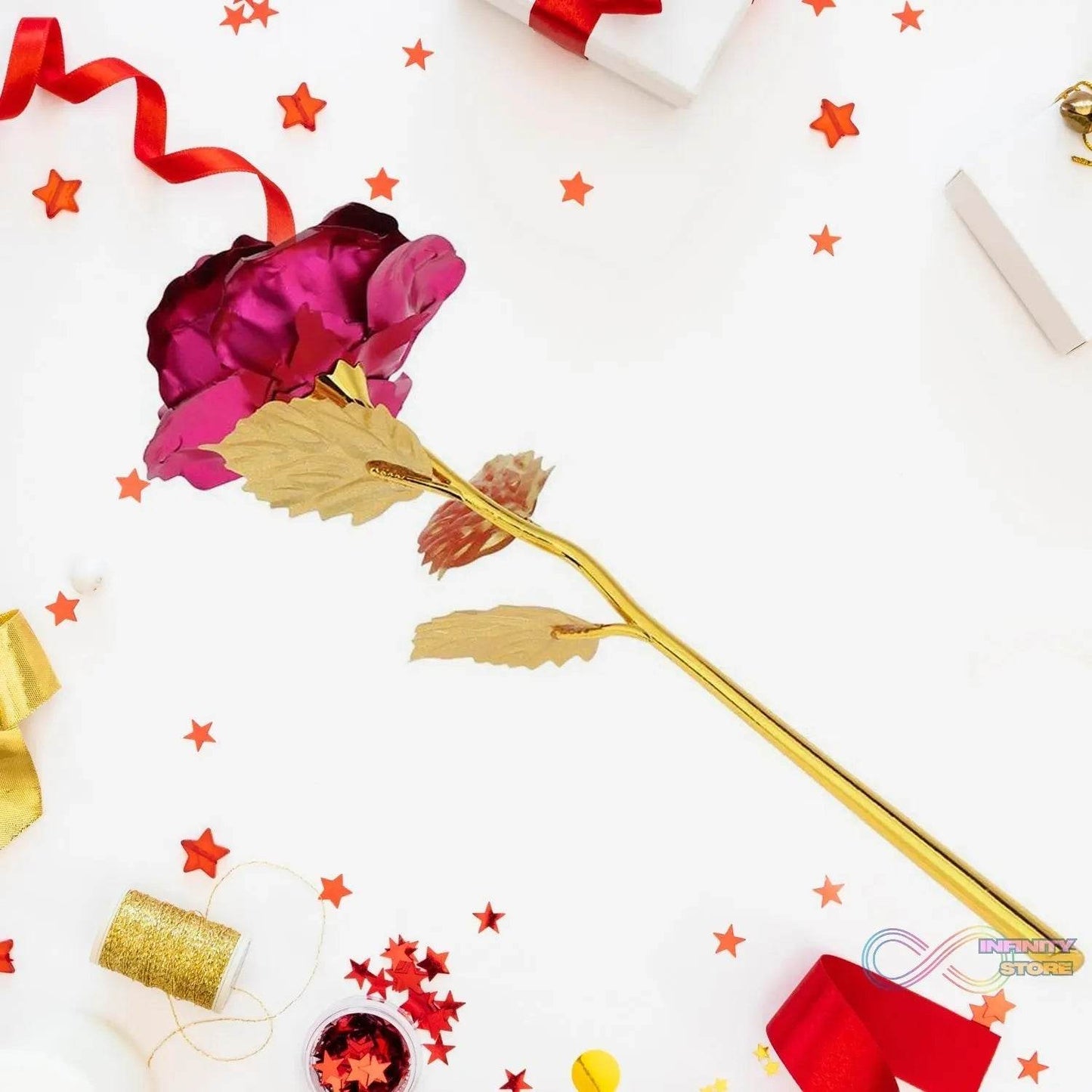 Gold Rose Artificial Rose Flower With Gift Box, Plastic Flowers Best Gifts for Friend Girl Wife Women, Golden Rose Gift for Valentine's Day, Mother's Day, Anniversary, Birthday, Wedding, Gold (1 Pc) - infinityexculsivestore.com