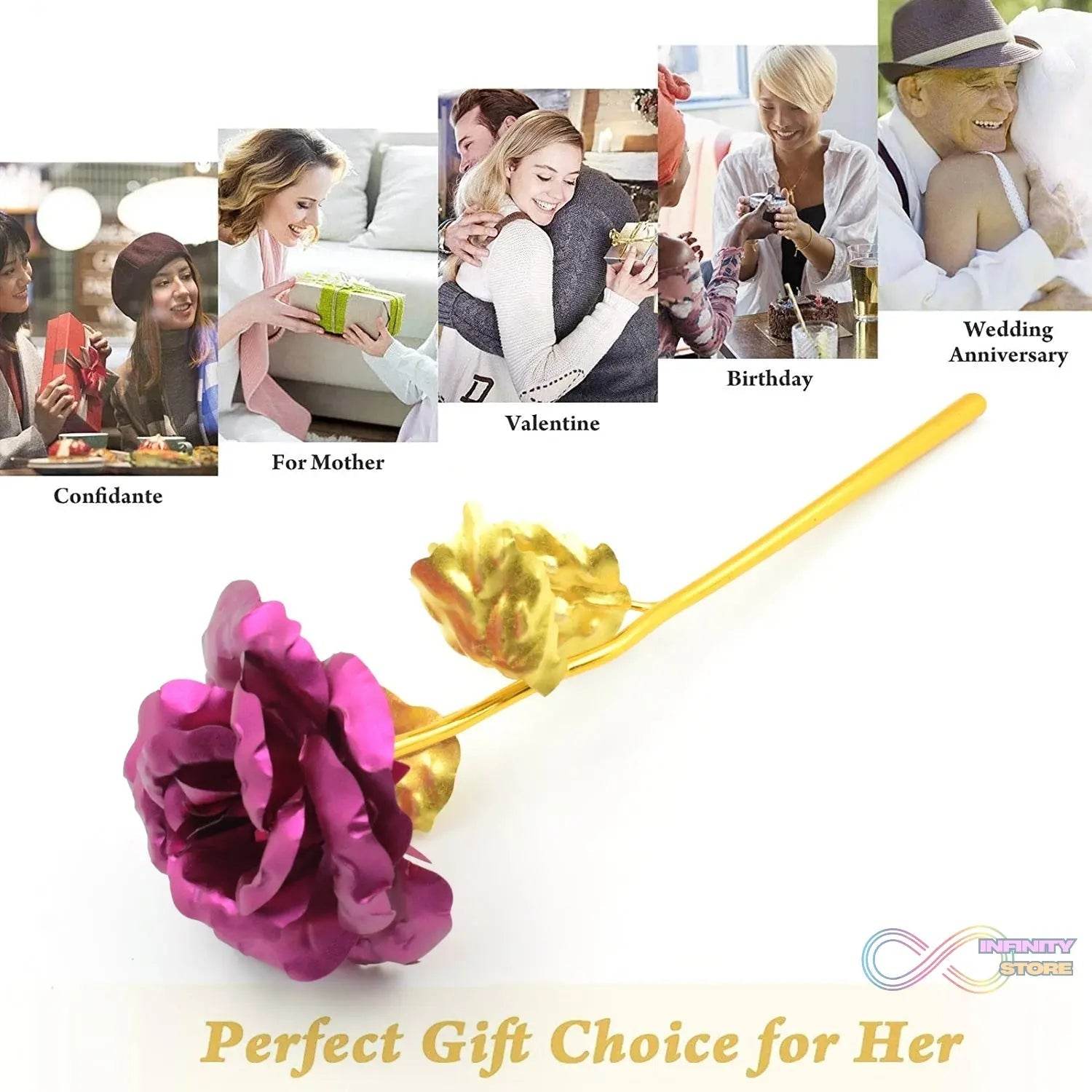 Gold Rose Artificial Rose Flower With Gift Box, Plastic Flowers Best Gifts for Friend Girl Wife Women, Golden Rose Gift for Valentine's Day, Mother's Day, Anniversary, Birthday, Wedding, Gold (1 Pc) - infinityexculsivestore.com