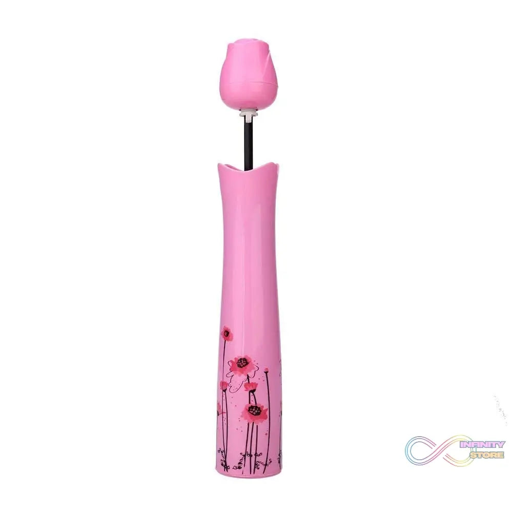 Rose flower umbrella, UV protection, mini foldable.
