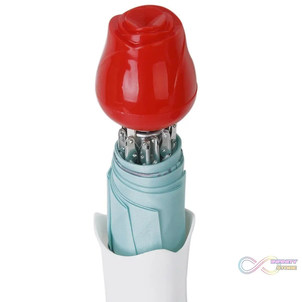 Rose design mini umbrella, waterproof, UV protection.