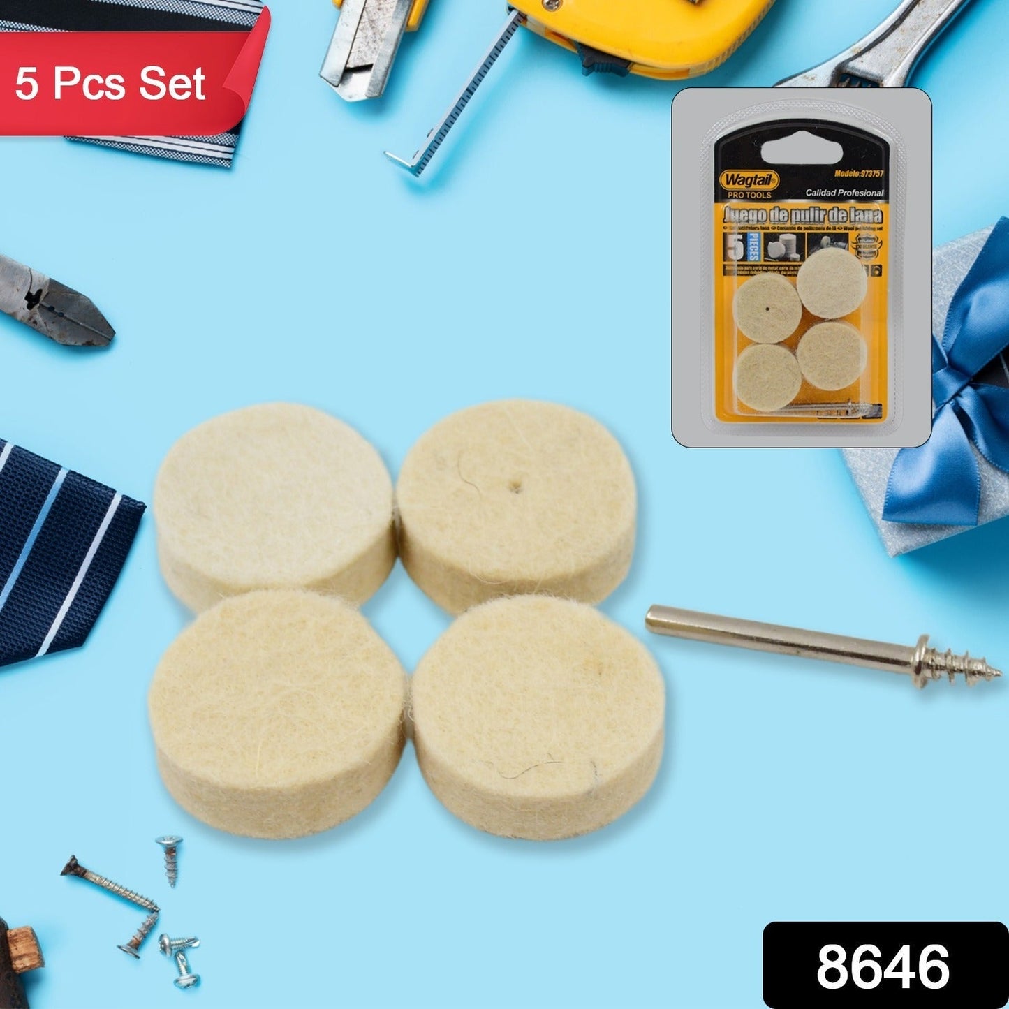 Rotary Tool Accessory Wool Felt Polishing Pad Felt (5 Pcs Set) - infinityexculsivestore.com