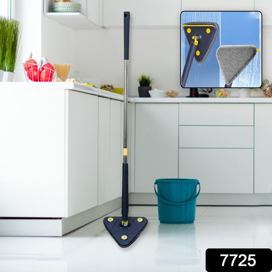 Rotatable Adjustable Triangle Cleaning Mop Triangle Mop with Stainless Steel Long Handle Push - Pull Squeezing Cleaning Mop Dry & Wet Mop for Floor Windows (1 Pc) - infinityexculsivestore.com