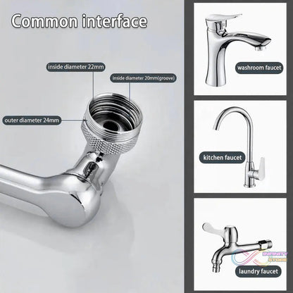 Water-saving faucet filter with 1080-degree rotation