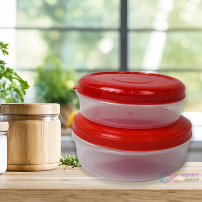 Round Plastic Big & Small Storage Container Box (PACK OF 2) - infinityexculsivestore.com