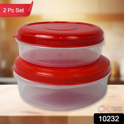 Round Plastic Big & Small Storage Container Box (PACK OF 2) - infinityexculsivestore.com