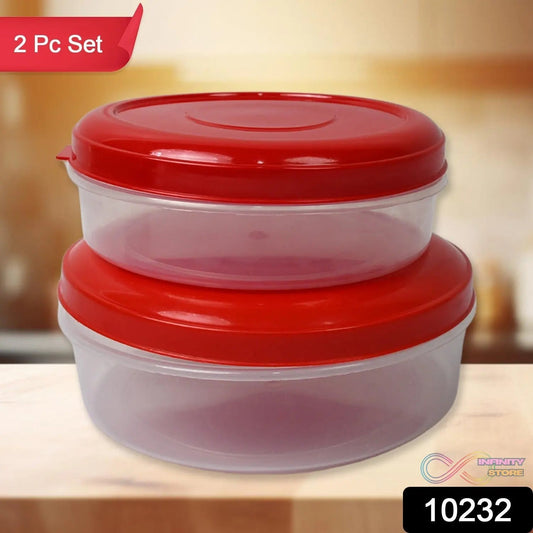 Round Plastic Big & Small Storage Container Box (PACK OF 2) - infinityexculsivestore.com