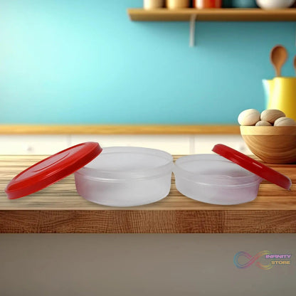 Round Plastic Big & Small Storage Container Box (PACK OF 2) - infinityexculsivestore.com
