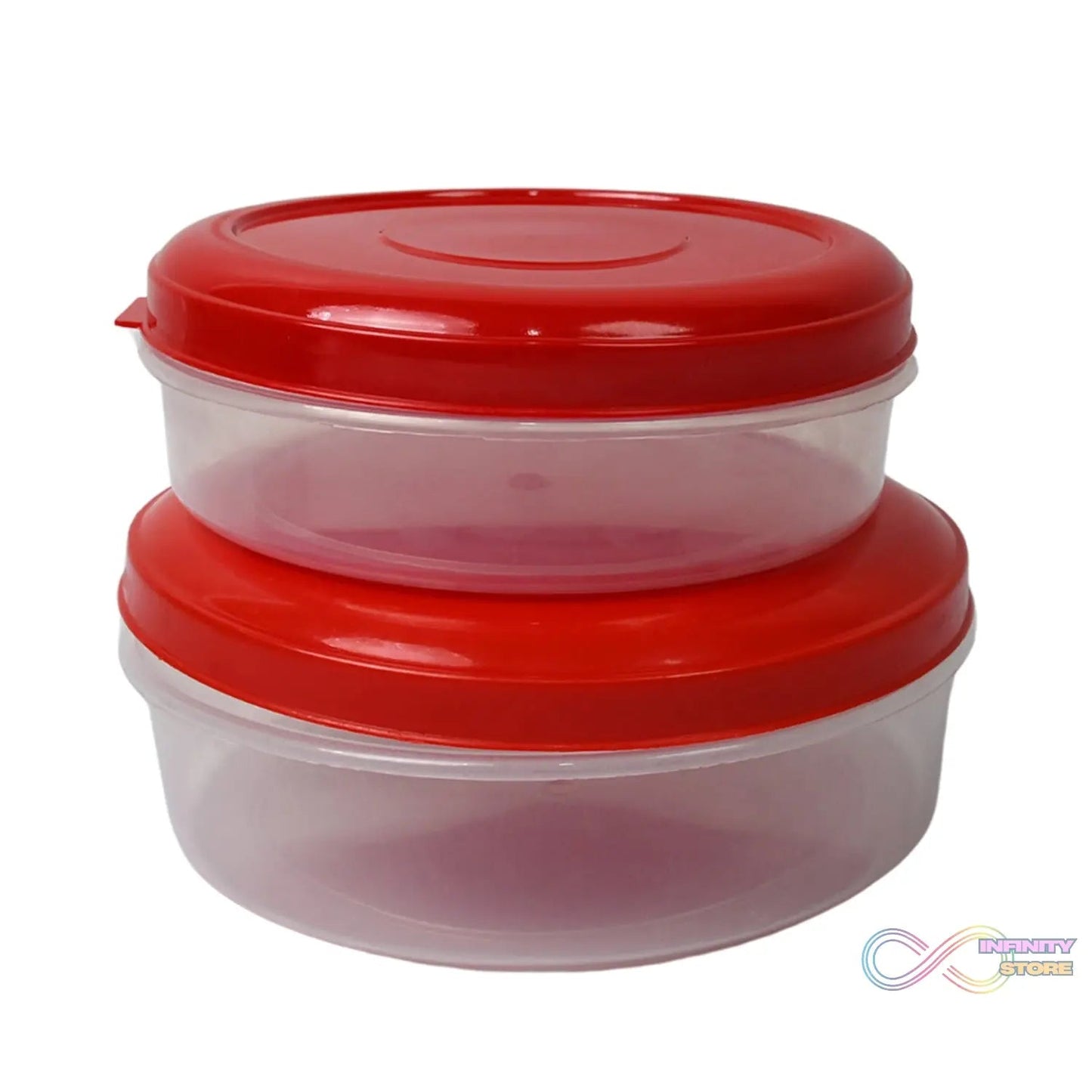 Round Plastic Big & Small Storage Container Box (PACK OF 2) - infinityexculsivestore.com