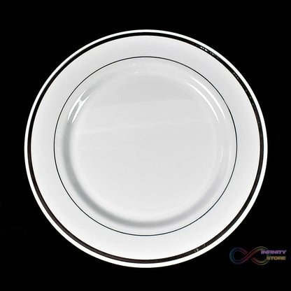 Round Plastic Dinner Plates Wedding Birthday Party Tableware Supplies (6 Pcs Set) - infinityexculsivestore.com