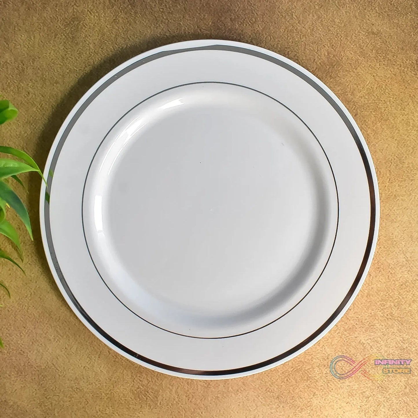 Round Plastic Dinner Plates Wedding Birthday Party Tableware Supplies (6 Pcs Set) - infinityexculsivestore.com