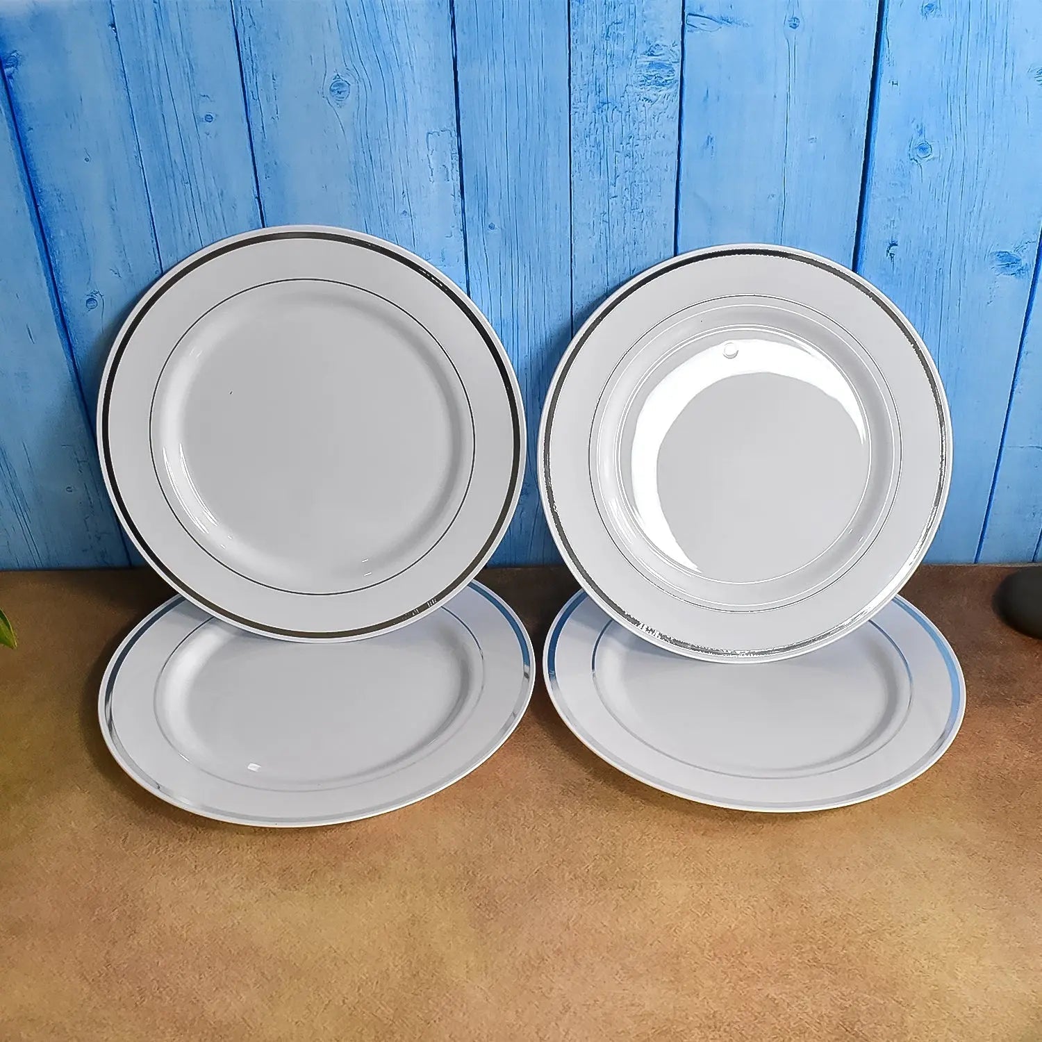 Round Plastic Dinner Plates Wedding Birthday Party Tableware Supplies (6 Pcs Set) - infinityexculsivestore.com