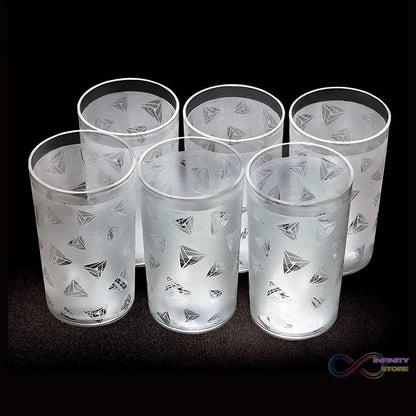 Round Plastic Water Glass Juice Beer Wine Plastic Unbreakable Transparent Glass Set ( 300ml 6pc ) (brown Box) - infinityexculsivestore.com