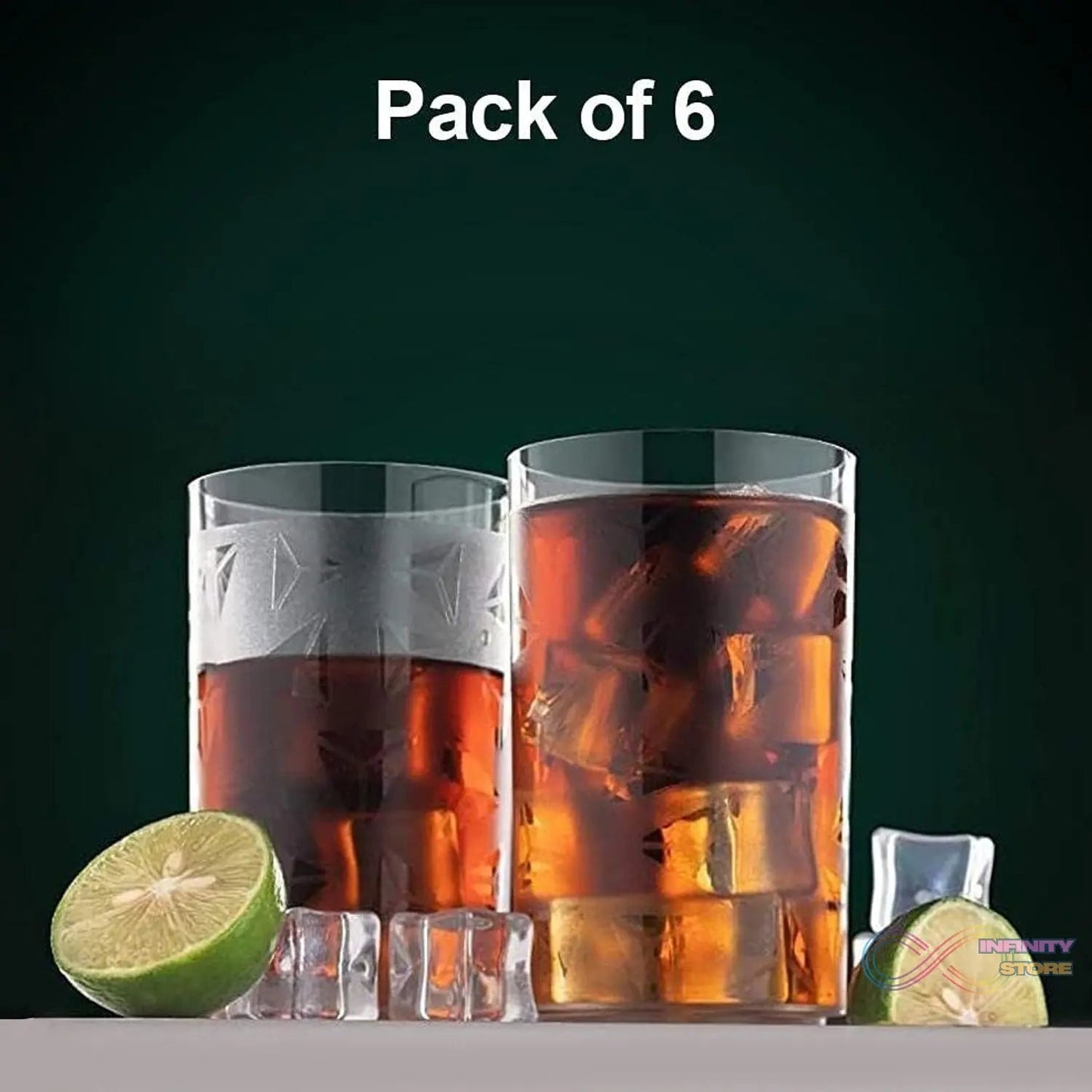 Round Plastic Water Glass Juice Beer Wine Plastic Unbreakable Transparent Glass Set ( 300ml 6pc ) (brown Box) - infinityexculsivestore.com