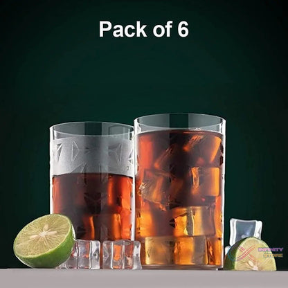 Round Plastic Water Glass Juice Beer Wine Plastic Unbreakable Transparent Glass Set ( 300ml 6pc ) (brown Box) - infinityexculsivestore.com