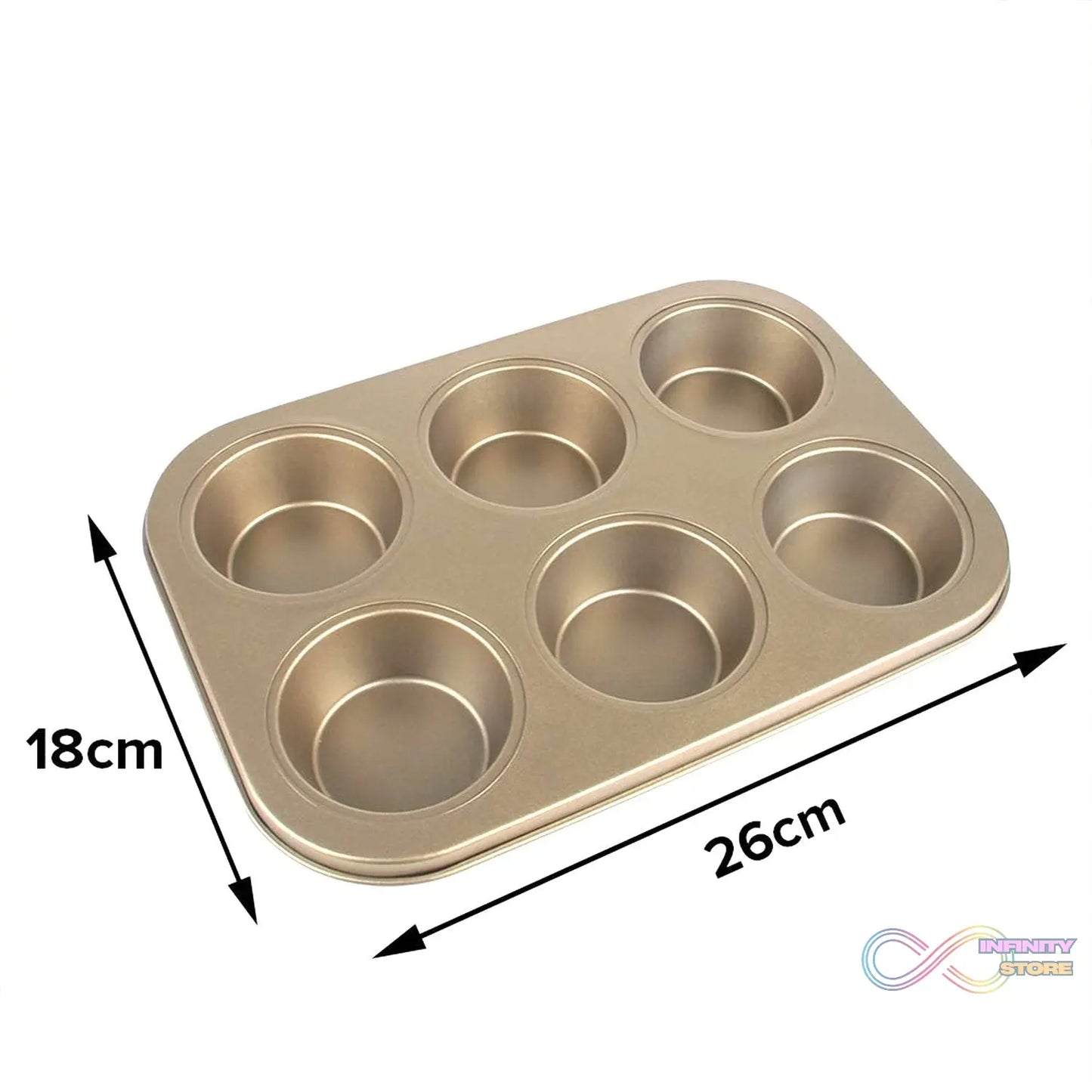 Carbon steel cupcake mould showing individual sections
