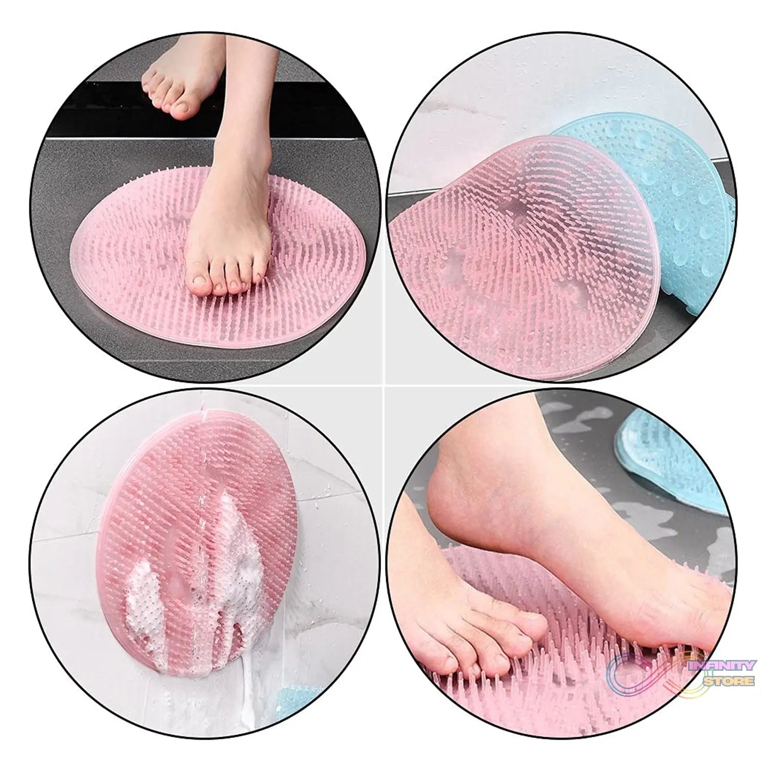Round Shape Foot Rubbing / Bath Massager (30×30 CM / 1 Pc) - infinityexculsivestore.com