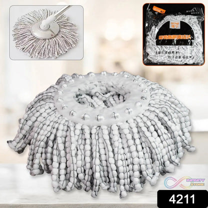 Round Shape Microfiber Spin Mop Replacement Head Refill (1 Pc) - infinityexculsivestore.com