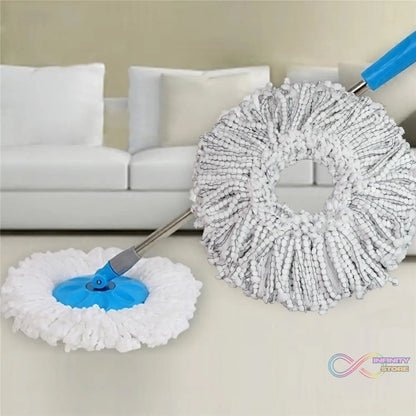 Round Shape Microfiber Spin Mop Replacement Head Refill (1 Pc) - infinityexculsivestore.com