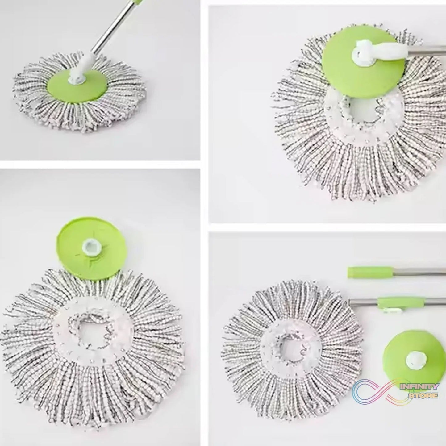 Round Shape Microfiber Spin Mop Replacement Head Refill (1 Pc) - infinityexculsivestore.com