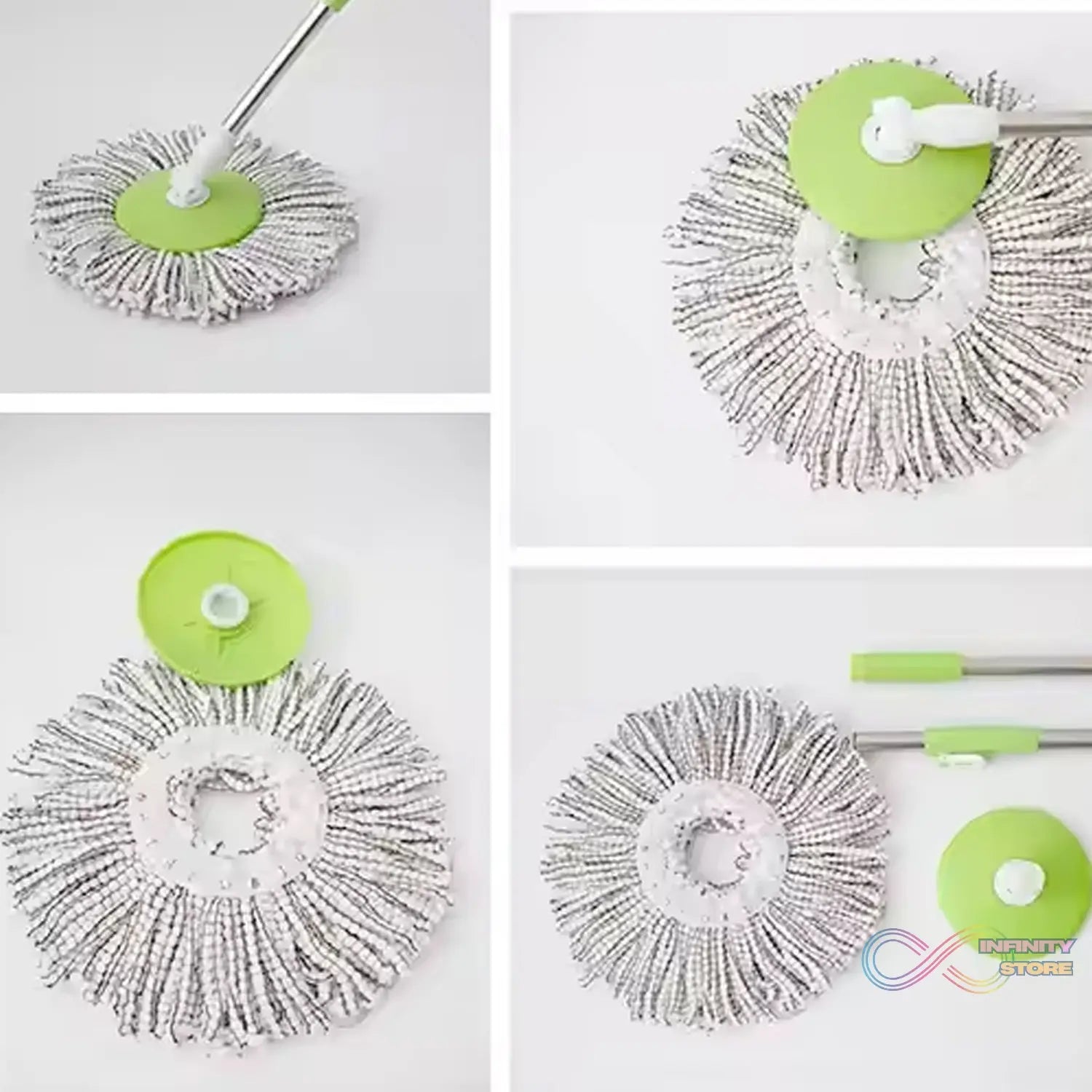 Round Shape Microfiber Spin Mop Replacement Head Refill (1 Pc) - infinityexculsivestore.com