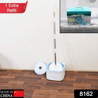 Round Shape Mop Head with 1 Pad Extra Clean Water Spin Mop with Separate Water Bucket, Suitable for All Types of Flooring, Separates Dirty and Clean Water, Wet - infinityexculsivestore.com