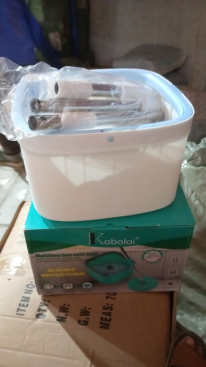 Round Shape Mop Head with 1 Pad Extra Clean Water Spin Mop with Separate Water Bucket, Suitable for All Types of Flooring, Separates Dirty and Clean Water, Wet - infinityexculsivestore.com