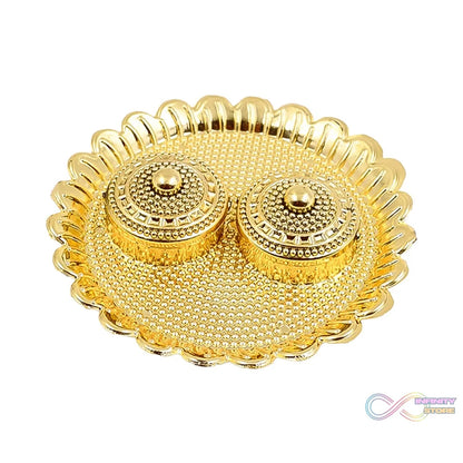 Round Shape Special Puja Thali, Kumkum Thali Holder (1 Pc / Big) - infinityexculsivestore.com