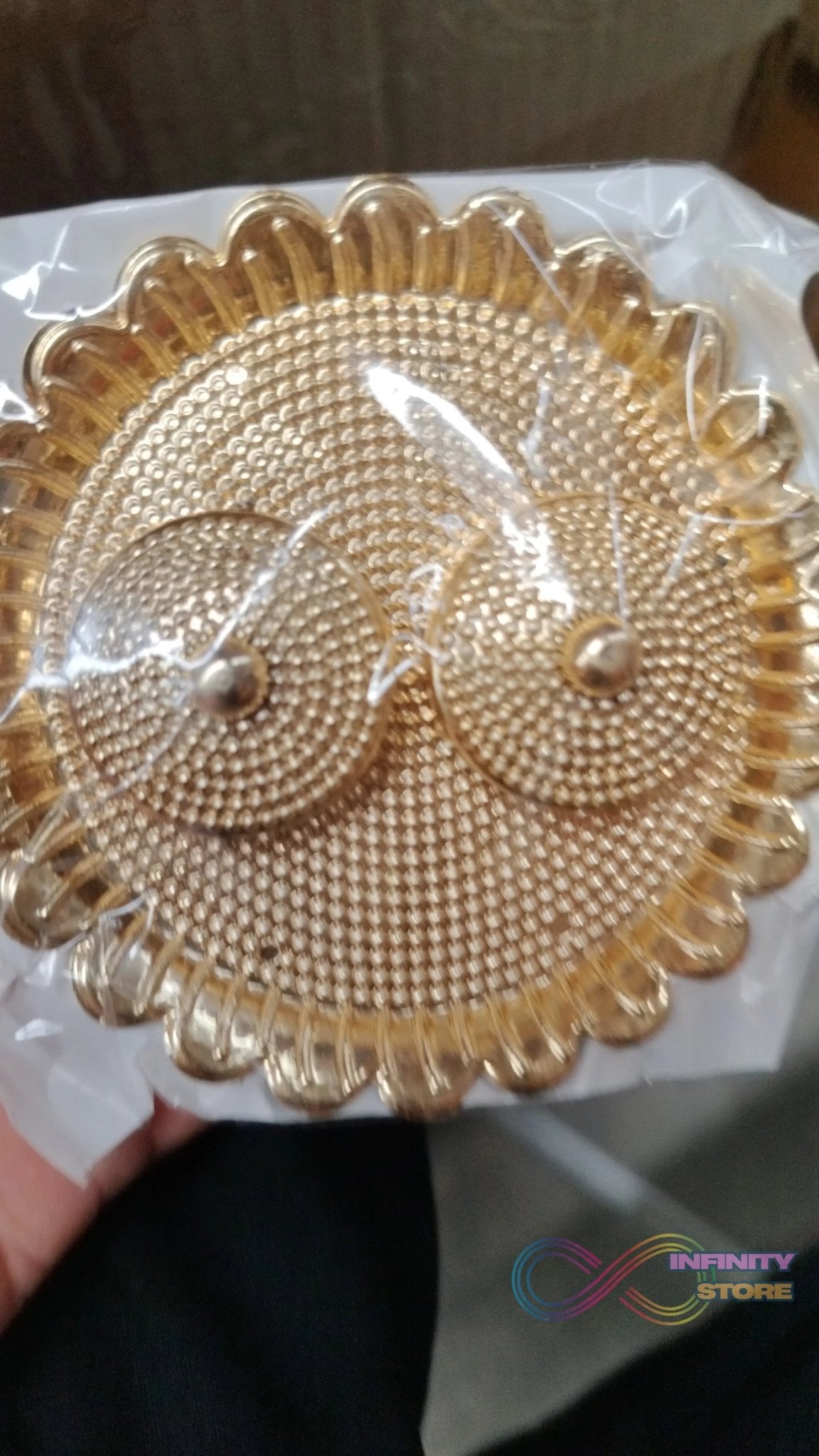 Round Shape Special Puja Thali, Kumkum Thali Holder (1 Pc / Big) - infinityexculsivestore.com