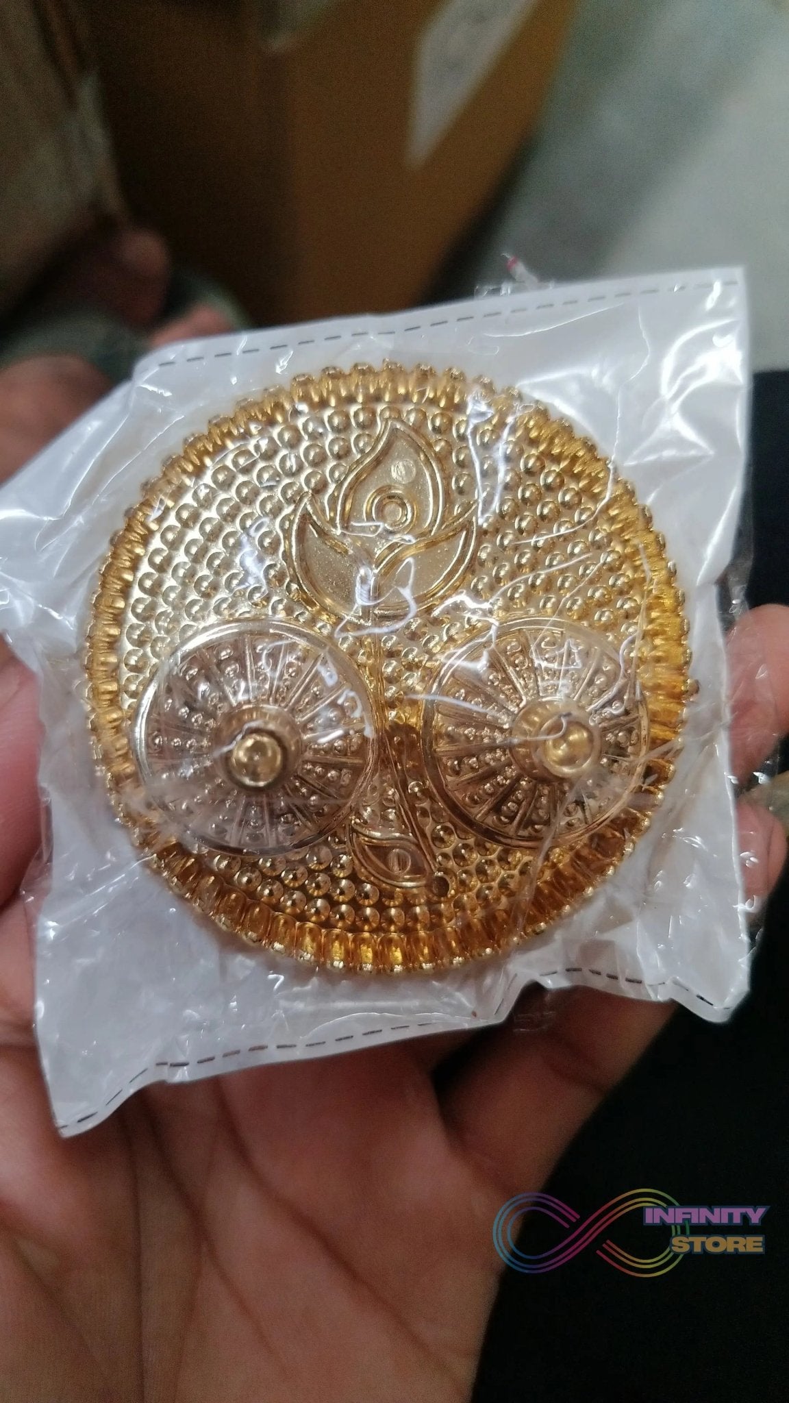 Round Shape Special Puja Thali, Kumkum Thali Holder (1 Pc / Small) - infinityexculsivestore.com