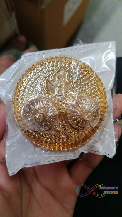 Round Shape Special Puja Thali, Kumkum Thali Holder (1 Pc / Small) - infinityexculsivestore.com