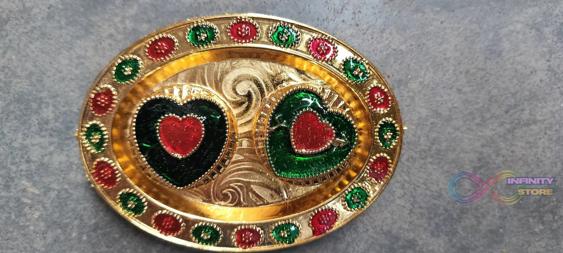 Round Shape Special Puja Thali, Kumkum Thali Holder (1 Pc / Small) - infinityexculsivestore.com