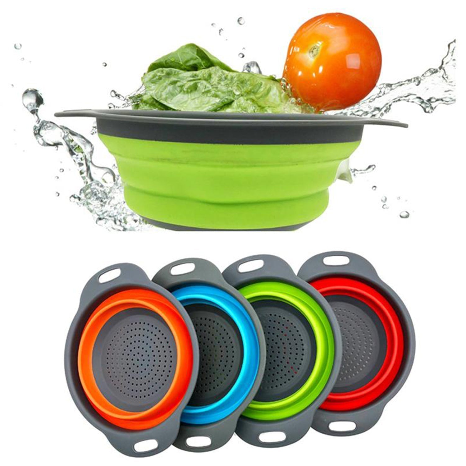 Round Sili Strain used in all kinds of household and official kitchen purposes as a Foldable utensil. - infinityexculsivestore.com
