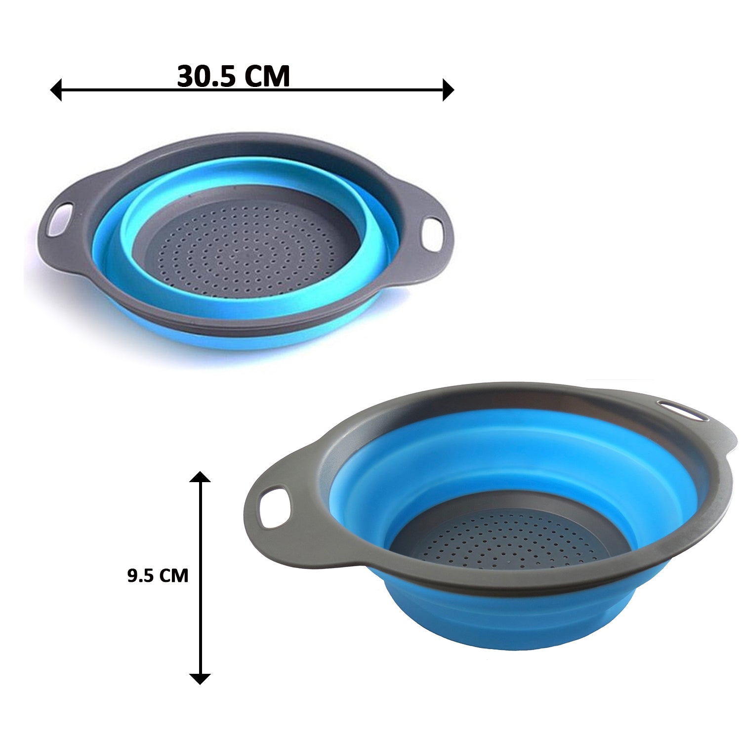 Round Sili Strain used in all kinds of household and official kitchen purposes as a Foldable utensil. - infinityexculsivestore.com